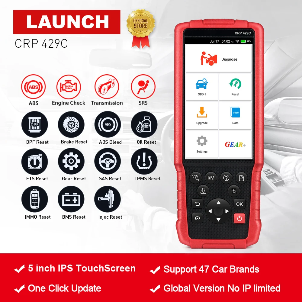 

2018 New Launch CRP429C Professional Diagnostic tool Support ENG ABS SRS AT DPF OIL more Special Functions CRP 429C Scanner