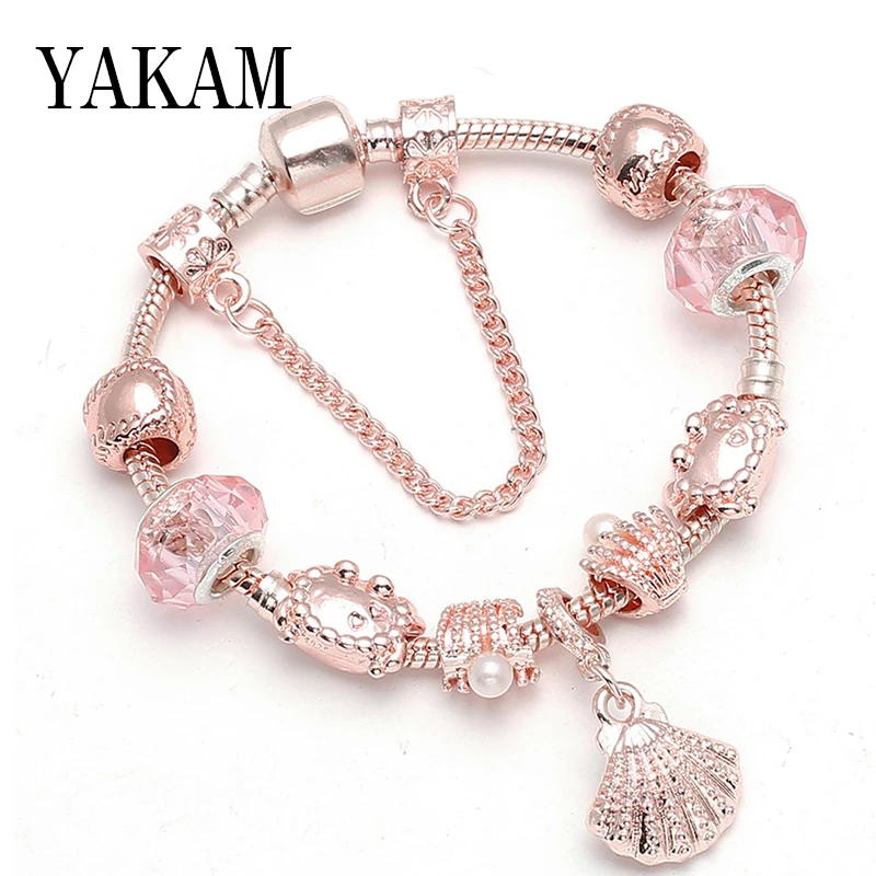 Sterling Silver Sea Shell Perle Dangle Ocean Bead for European Charm Bracelet