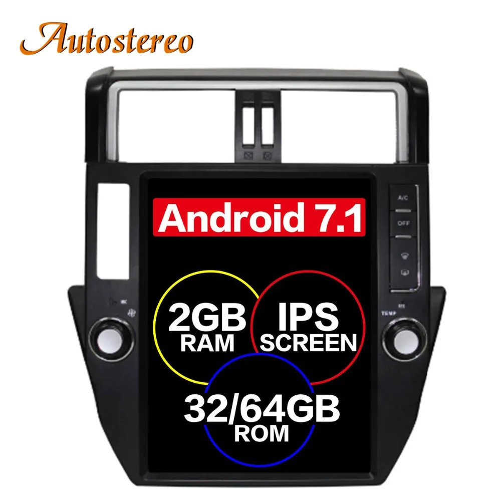 

Pure Android Tesla style Car No DVD Player GPS Navigation For TOYOTA Land Cruiser Prado 150 2010-2013 headunit multimedia ISP