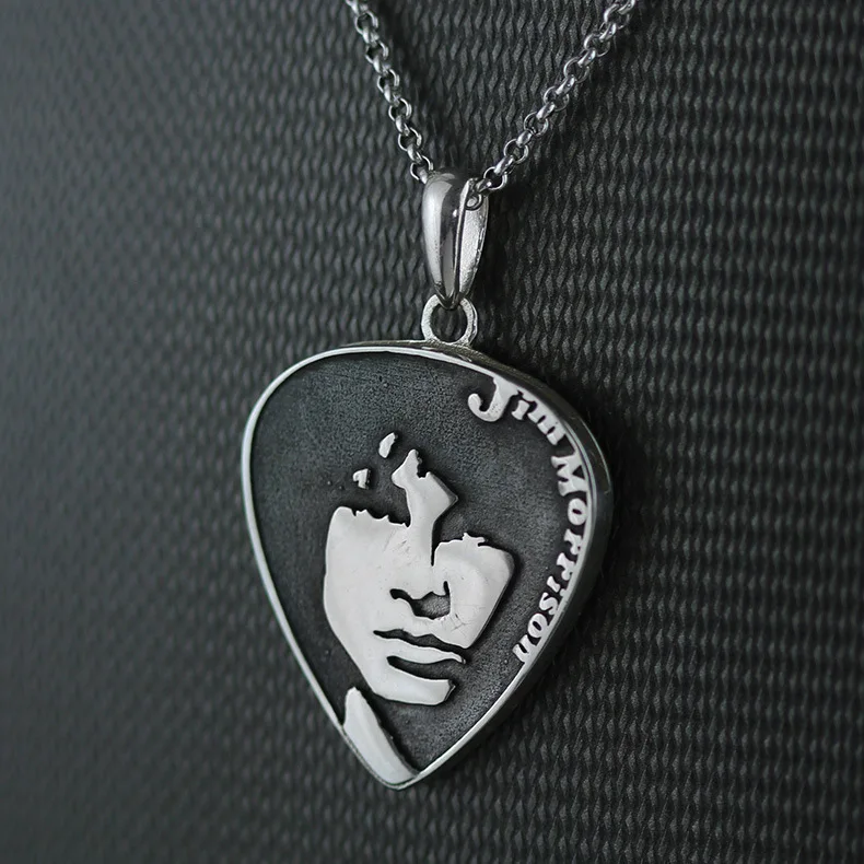 

INATURE The Doors Jim Morrison Heart Pendant 925 Sterling Silver Hip Hop Necklaces Jewelry Gift