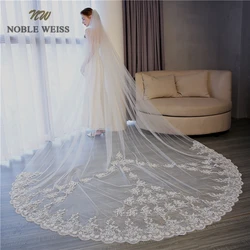 Noble Weiss Una Capa 3 * 3.5 Metros Velo de Novia Catedral Velos de Novia Personalizar Apliques Velo de Fiesta de Boda con Peine Noble Weiss Una Capa 3 * 3.5 Metros Velo de Novia Catedral Velos de Novia Personalizar Apliques Velo de Fiesta de Boda con Peine