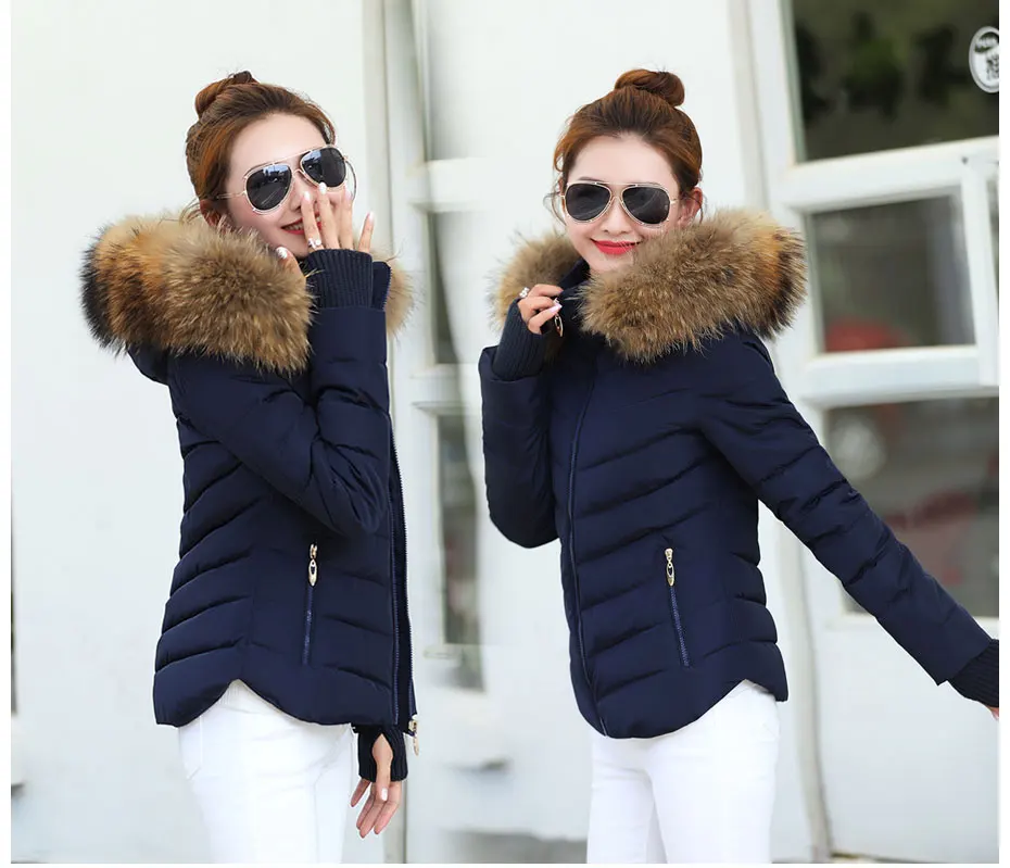 warmest winter coats for women Female Warm Winter Jacket 2020 Fashion Women Hooded Fur collar Down Cotton Coat Solid color Slim Large size Female Coat Leather Jackets
