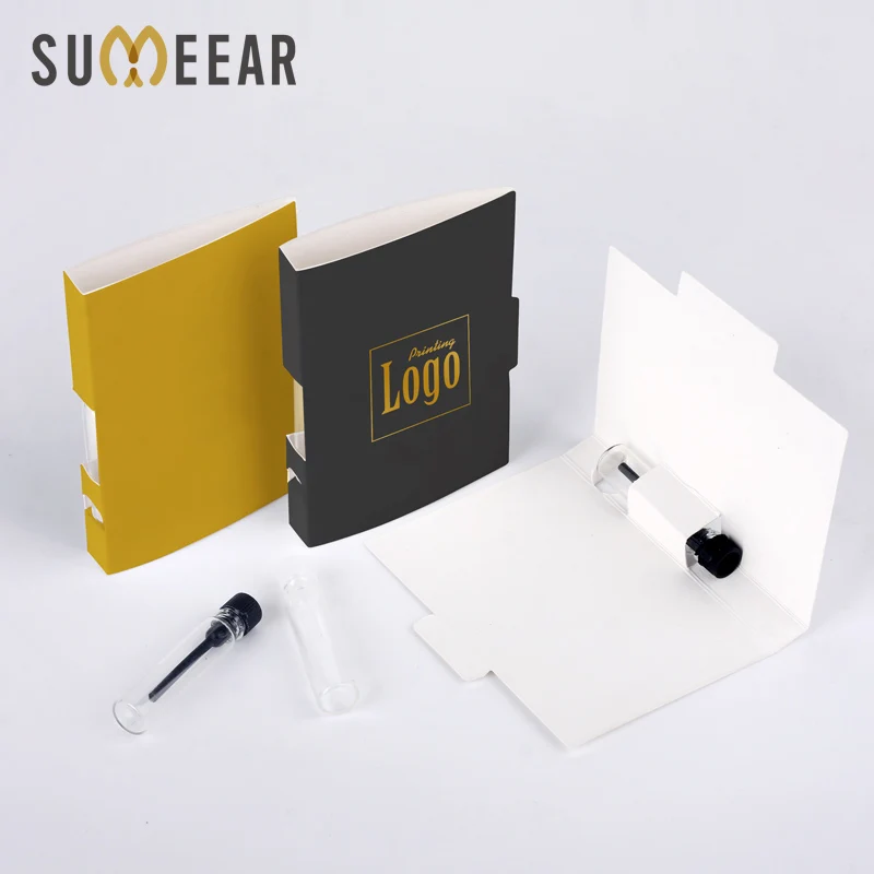 

100Pcs/Lot 1ml Portable Refillable Perfume Bottle with Paper Card Dropper Bottle Sample Scented Test Bottles EXTRA PAY FOR LOGO