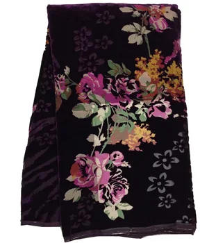 

(5yards/pc) high grade African velvet lace fabric real silk material with wonderful flowers pattern for making party dress VLB82