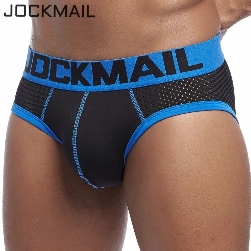 Трусы брифы JOCKMAIL мужские сетчатые Брендовое нижнее белье дышащие трусы слипы