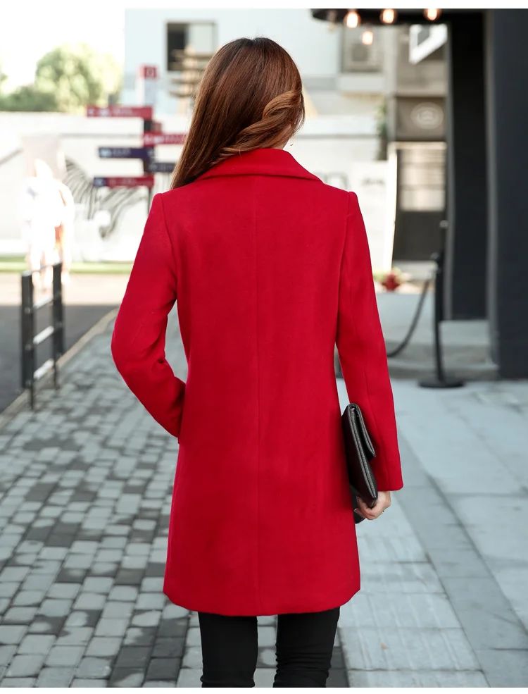 Осеннее и зимнее корейское модное женское пальто Длинная ветровка Имитация шерсти шерстяное пальто дикое темперамент высокое качество MS