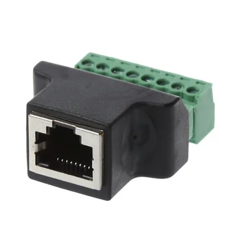 

1Pc Ethernet RJ45 Female to Screw Terminal 8 Pin CCTV Digital DVR Adapter Connector