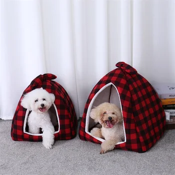 

Soft Pet Home Dog Bed Puppy Dog Kennel Non-slip Pet Bed House For Dog Cat With Removable Cushion Mat Warm Pet Nest Chihuahua