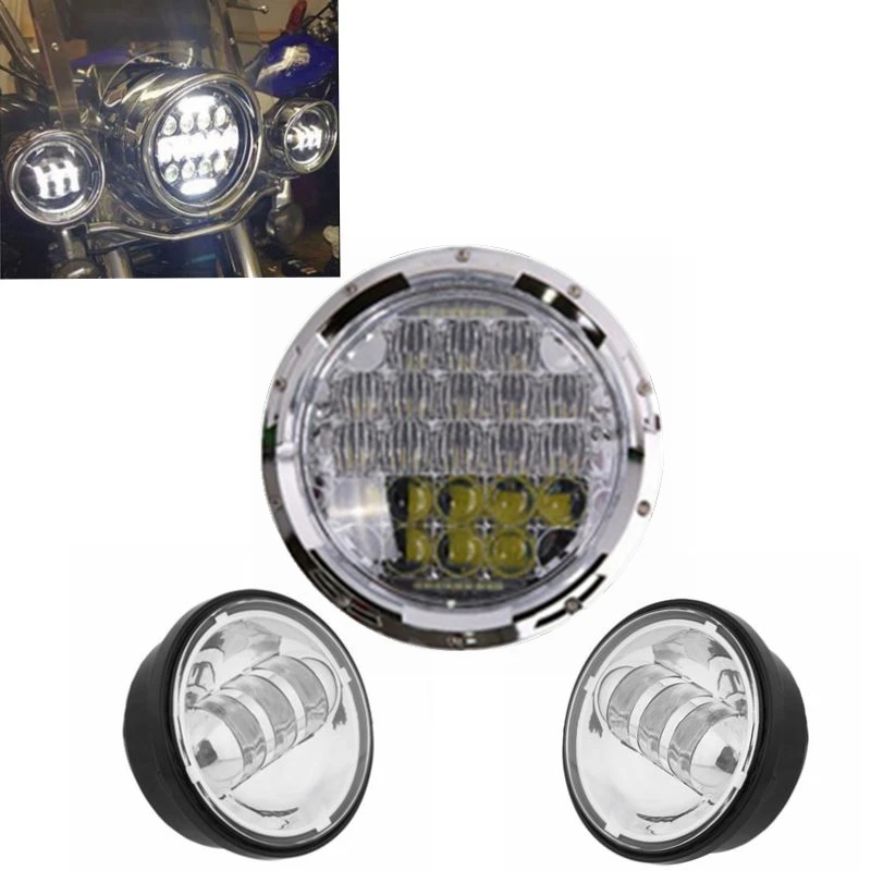 

7inch LED Headlight Motorcycle Projector Lights For Harley Davidson with Matching 4.5 ''Led Fog Lights
