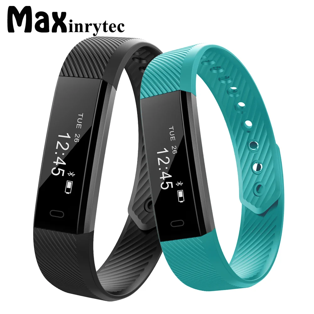 

Maxinrytec Heart Rate Bluetooth Smart Wristband Fitness Tracker Smartband Pedometer Wrist Band for Android IOS Phone ID115 ID107
