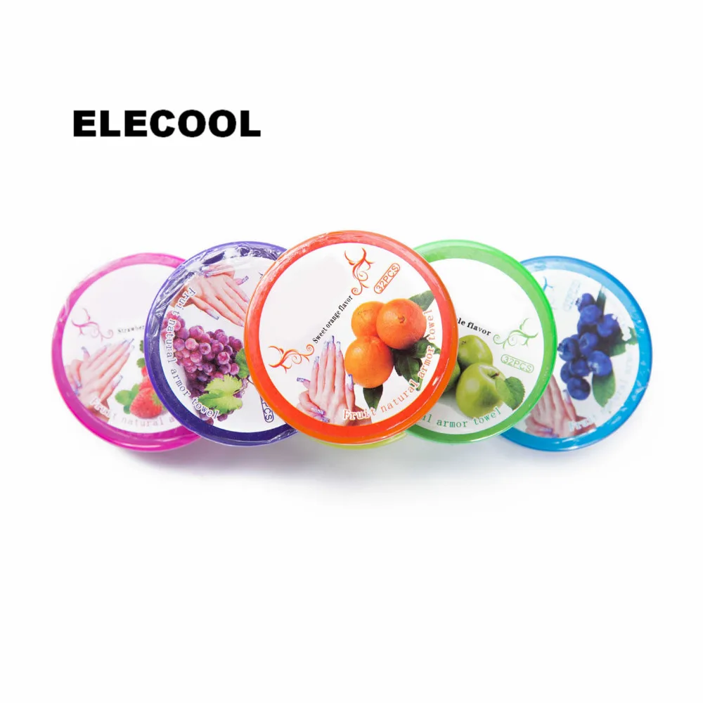 

ELECOOL 32Pcs/box Soft Fruit Smell Nail Polish Remover Wet Wipes Paper Towel Nail Art Manicure Cleaning Tool