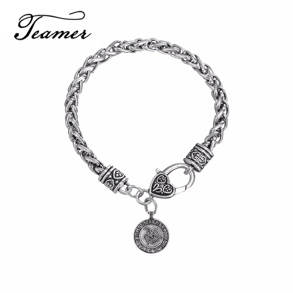 Teamer Vintage Odin's Huginn and Muninn Crow Valhalla Runic браслеты и в виде животных | Украшения