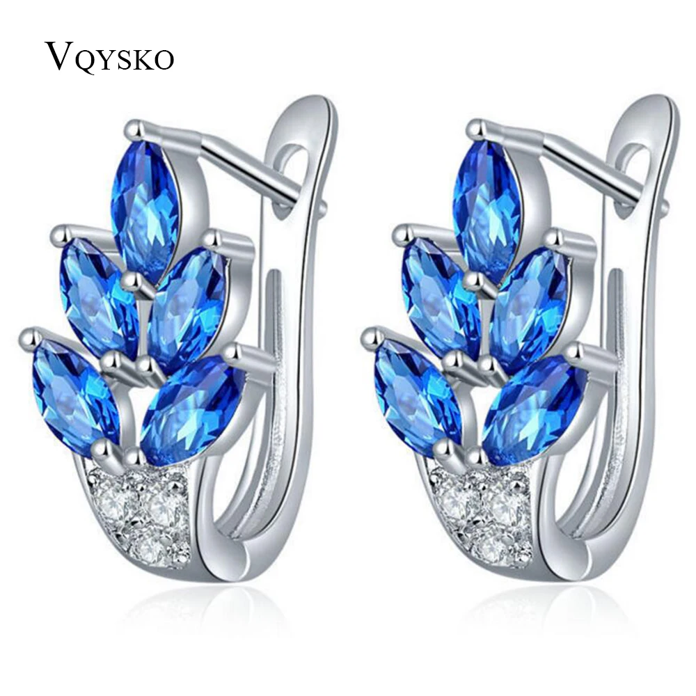 

Luxury Women's Flower Water Drop Crystal Zircon Wedding Elegant Silver Stud Earrings For Women