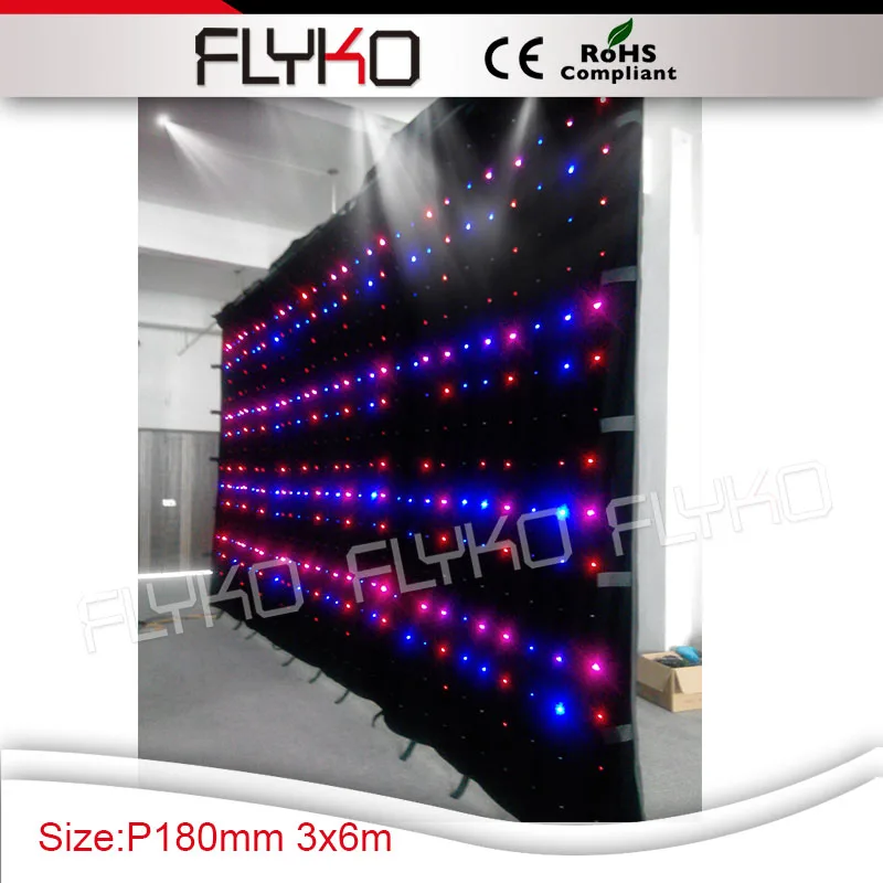 

P18 flexible led video curtain factory price 3x6m led lights display video curtain