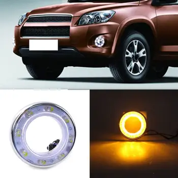 

For Toyota RAV4 2012-2013 2PCS LED DRL Daytime Running Light Yellow Turn signals