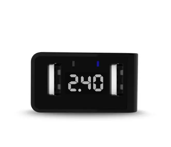 Dual USB 2.4A Mobile phone Travel charger Tablet PC charger Charging head with digital display LED screen 