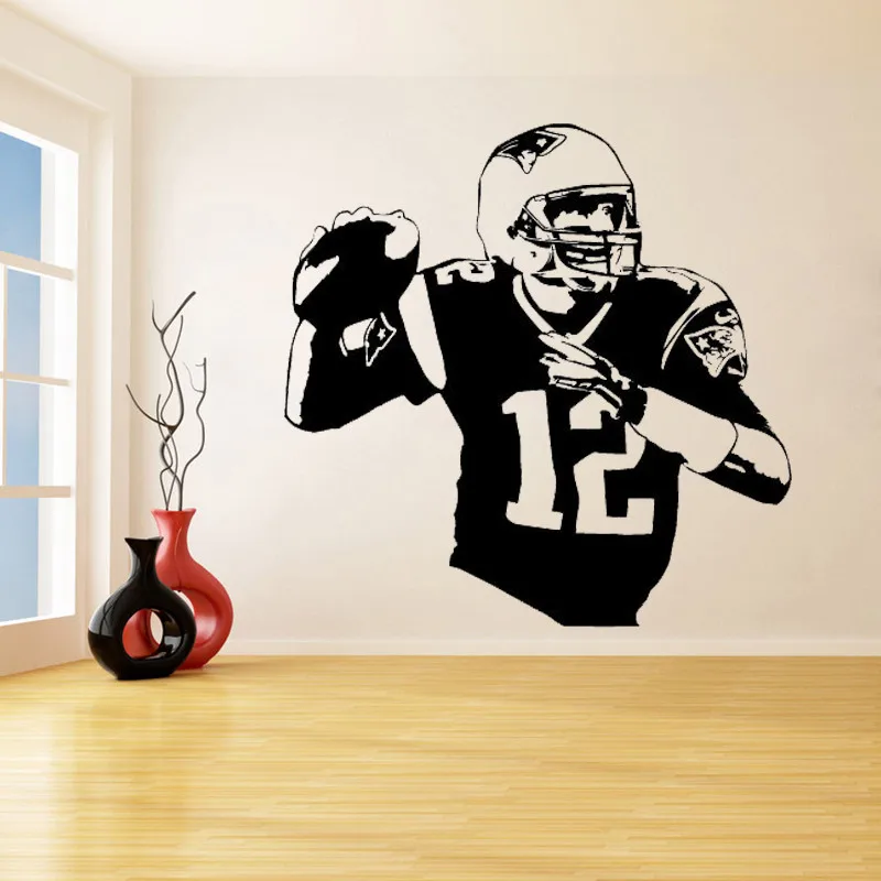 Football Player Wall Decal Art Decor Vinyl Wall Stickers for Kids Rooms