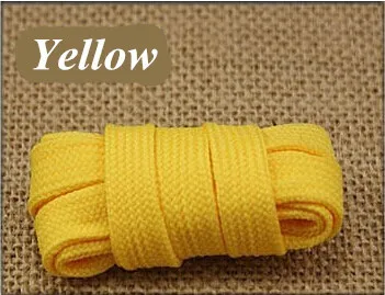 16 цветов) плоские шнурки полиэстер веревки шнурки 1 см обуви кружево с пластик советы для продажи - Цвет: Yellow