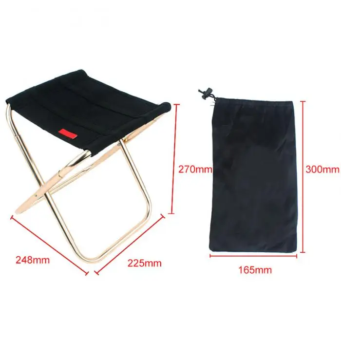 New Portable Folding Chair Seat Aluminum Alloy Outdoor Fishing Camping Picnic Beach Foldable Chairs LMH66