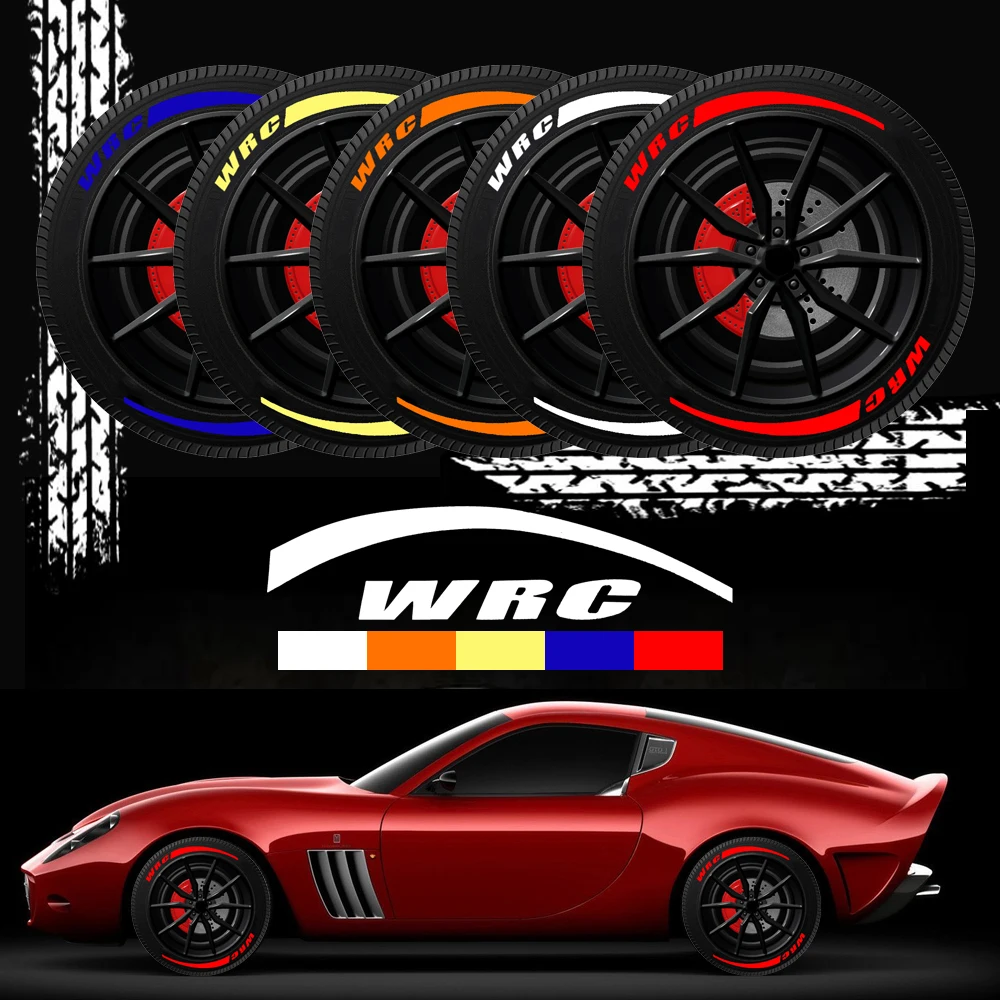 

Car Wheel Stickers Tire WRC Logo 3D Sticker Letter Custom emblems WRC Rally Racing Stripe Tuning Auto Accessories Car Decor