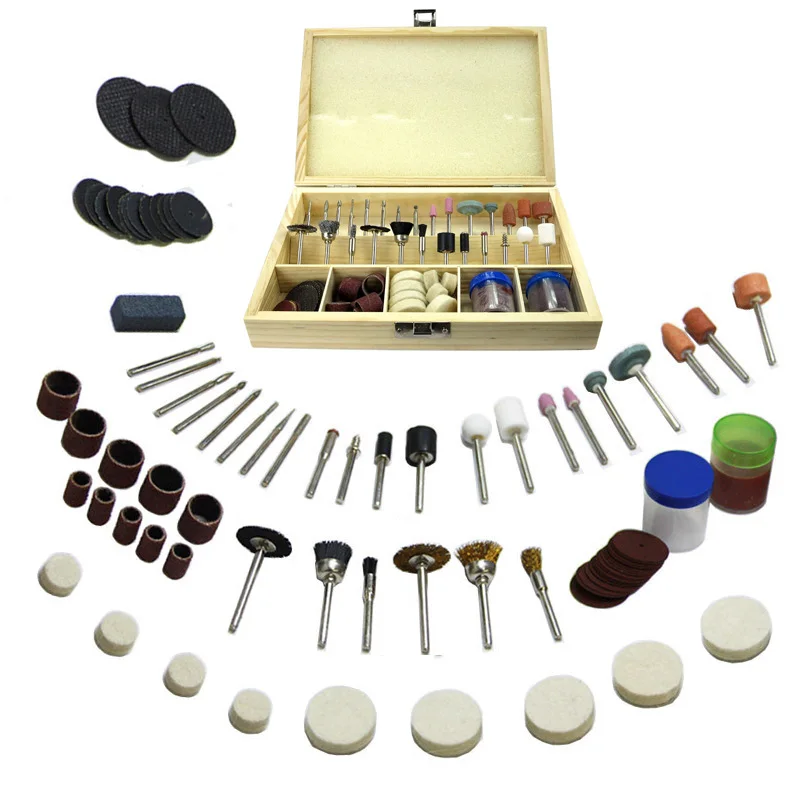 Flexsteel 100pcs Multitool Universal Rotary Accessory Drilling Sawing Sanding Grinding Polishing Power Tool Kit For Dremel