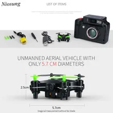 Niosung High Quality DHD D2 MINI With 2.0MP HD Camera Headless Mode RC Quadcopter RTF