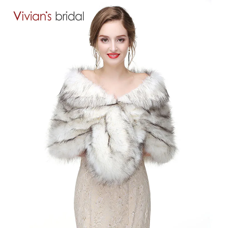 2017 Bridal Wraps Bolero Faux Fur For Wedding Evening Party Prom Jacket
