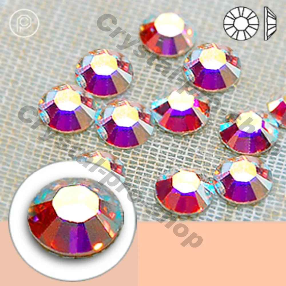 Элементы Swarovski AB Crystal(001AB), ss14(3,5-3,6) мм, 12 штук(без горячей фиксации) Стразы 14ss для дизайна ногтей