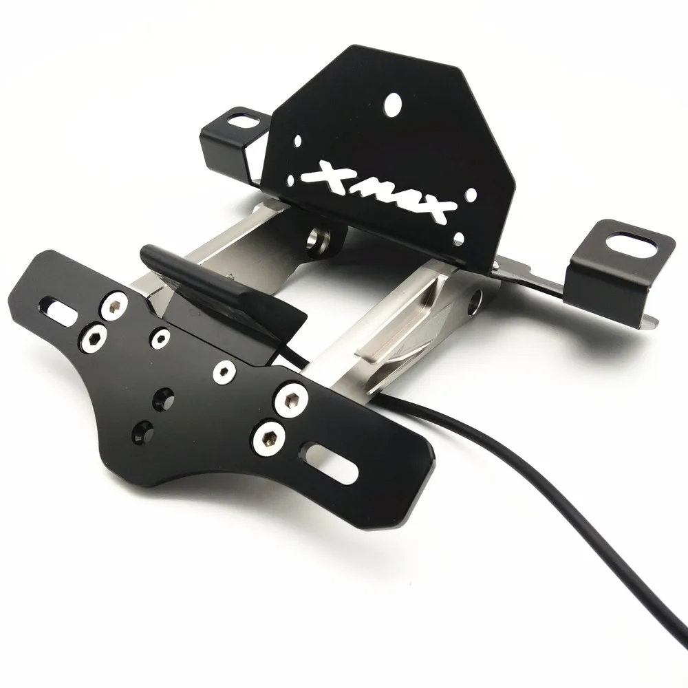 

Modified Motorcycle rear led license licence Tidy Number Indicator Plate Holder Bracket For Yamaha xmax XMAX X-MAX 300 250