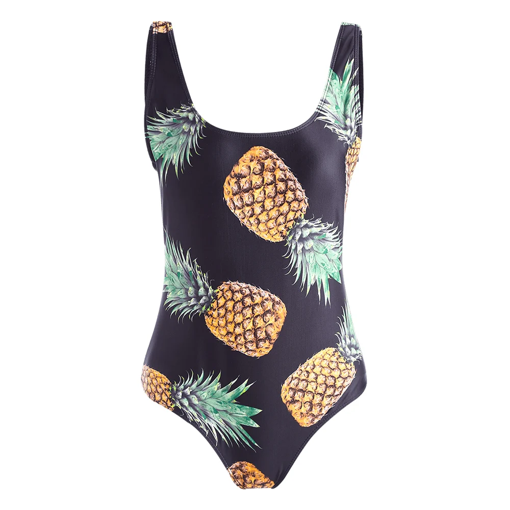 One Piece Swim Suit Pineapple Print Plus Size One Piece Suits Women 