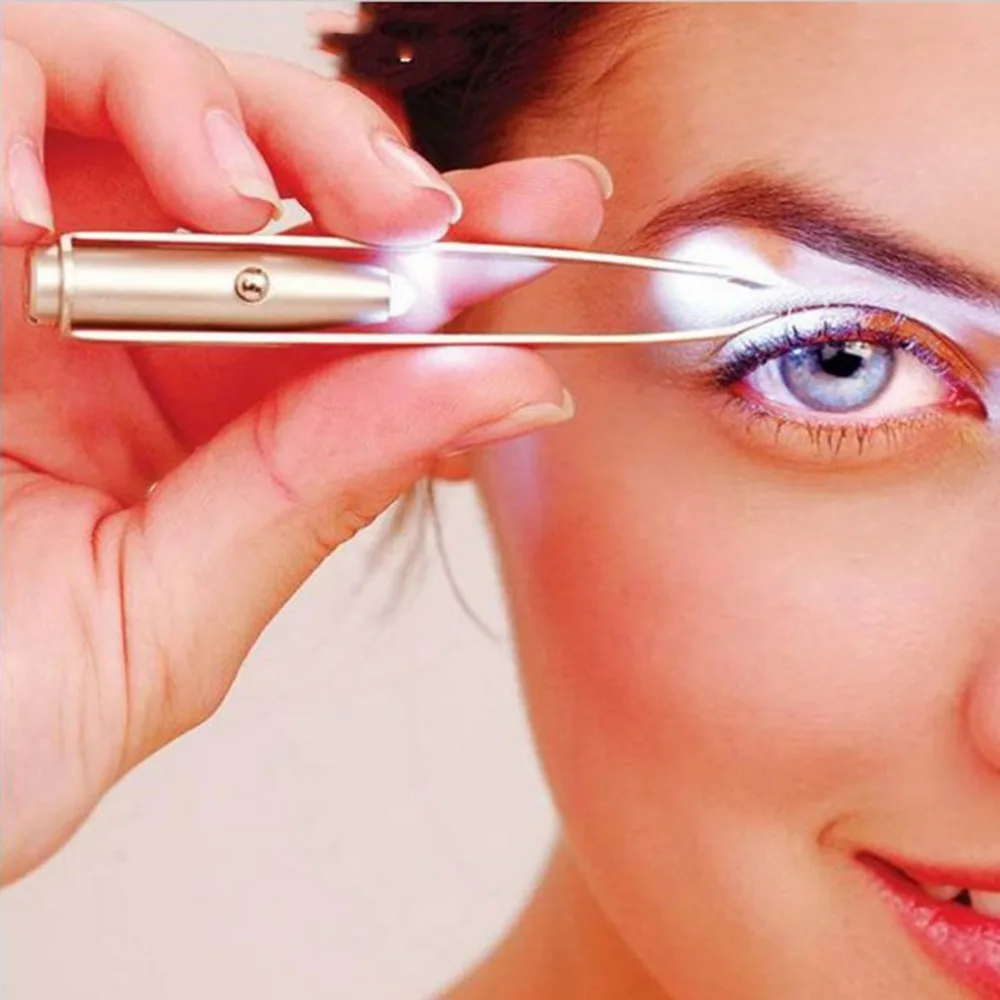 Eyebrow Clip With Led Lamp Eyebrow Tweezers Eyelash Clip Beauty Clipin Eyebrow Tweezers from