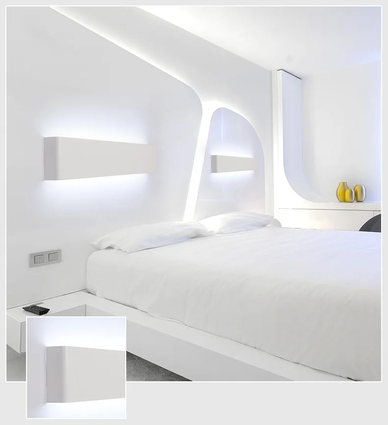 Chiclits LED Night Lights Modern Minimalist Aluminum Wall Lamp Bathroom Mirror Light Sconce Bedroom Livingroom Luminaire 6W12W18W24W  (11)