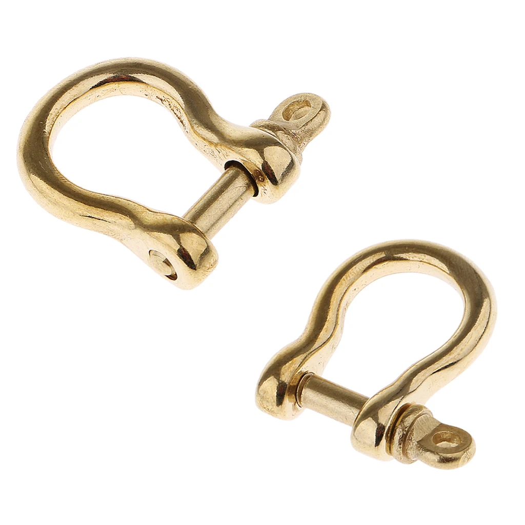 2 Pcs Brass O Shape Shackle Outdoor Rope Paracord Bracelet Buckle For Camping Hiking Tool