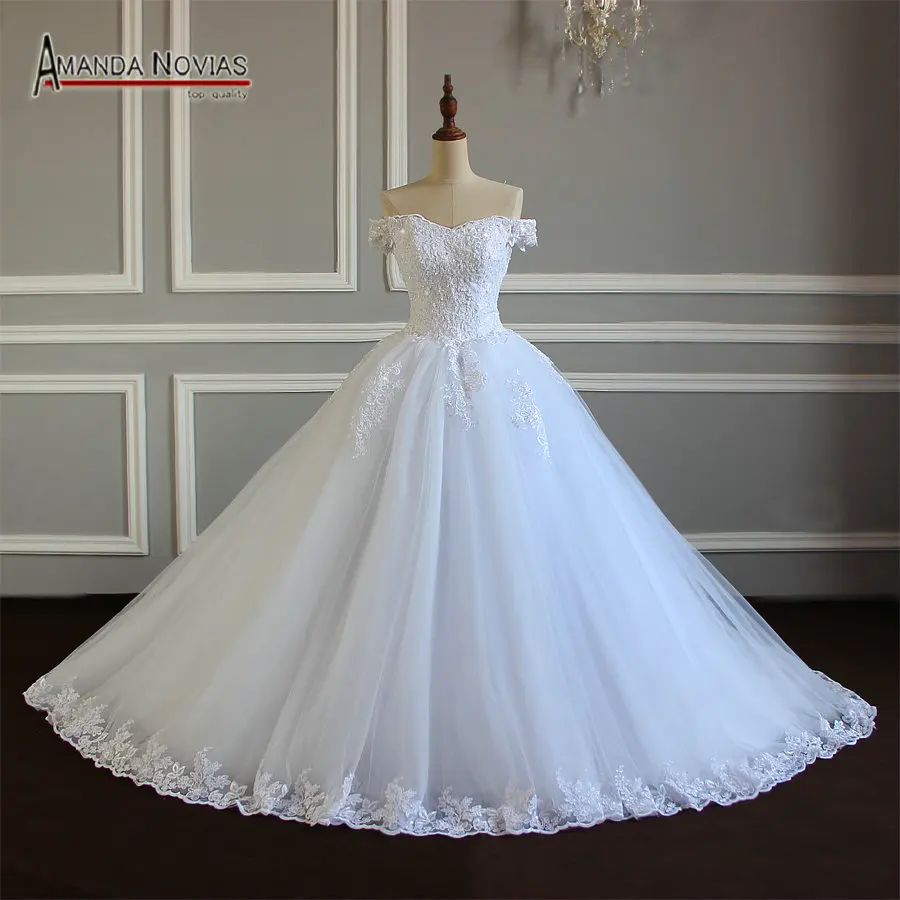 

Off Shoulder New Model Lace Wedding Dresses 2019 NS3372