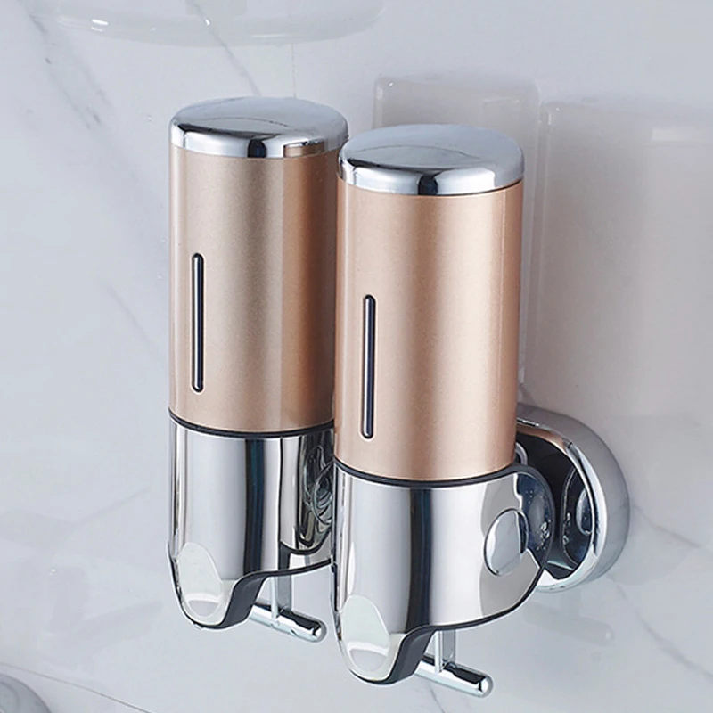 

1pcs 500ml Wall-Mount Hand Soap Shampoo Dispenser Household Kitchen Bathroom Stainless Steel Shower Gel Box Bathroom Utility