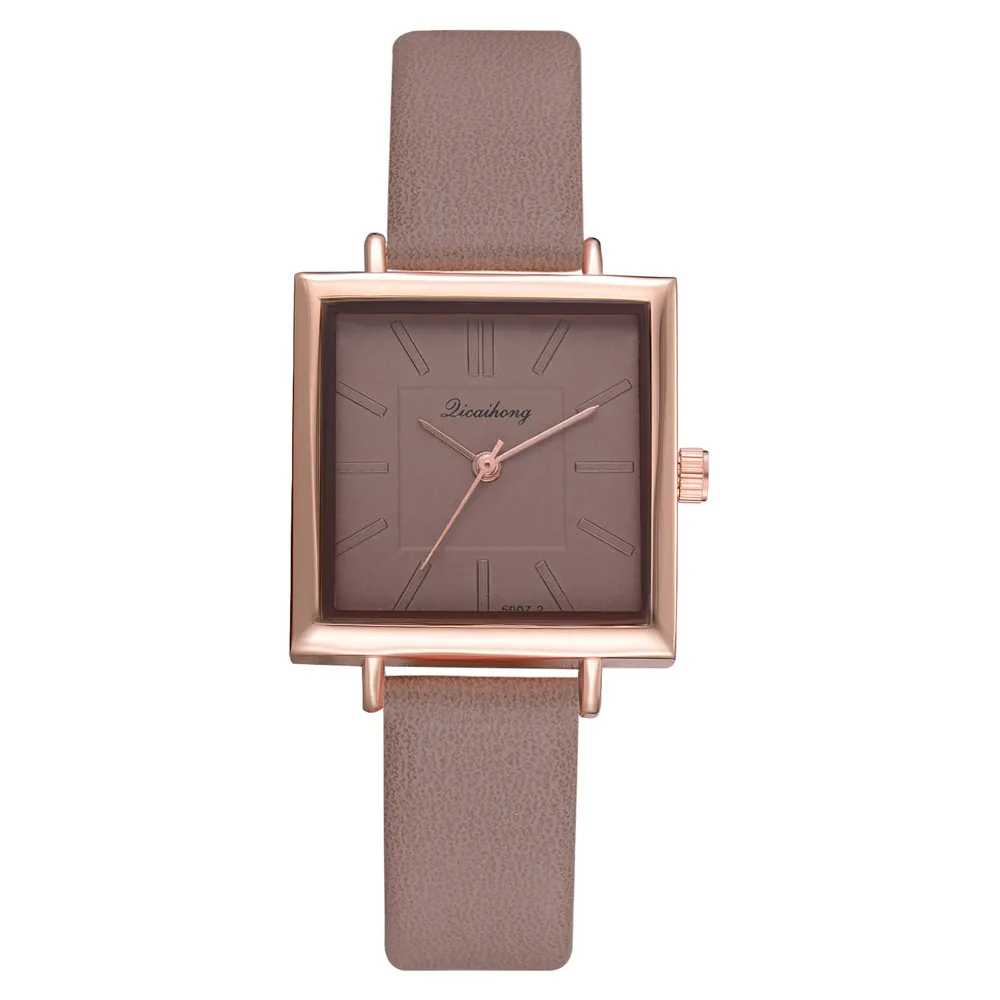 

Top Brand Women Bracelet Square Watch Contracted Leather Crystal Wristwatches Women Dress Ladies Quartz Clock Dropshiping