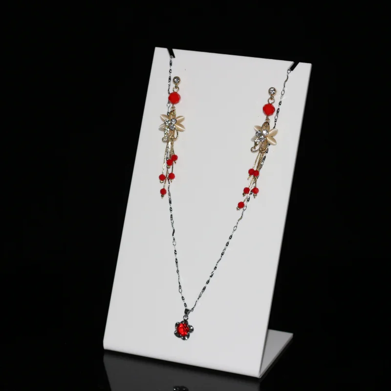 White Acrylic Necklace & Earring Jewelry Bust Display Standin Jewelry