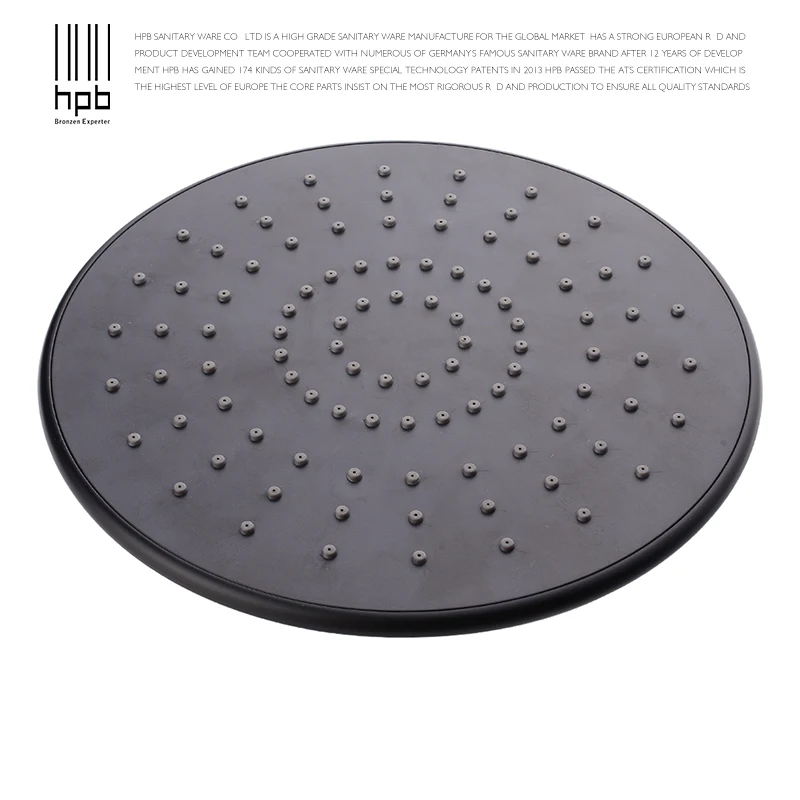 HPB Matte Black 230*230mm 9 inch Round ABS Plastic Shower Head Pressurized Rainfall Showerhead Top Over Shower Sprayer H1002 HPB Matte Black 230*230mm 9 inch Round ABS Plastic Shower Head Pressurized Rainfall Showerhead Top Over Shower Sprayer H1002
