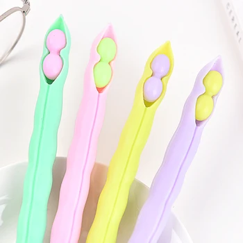 

4 pcs /lot Creative small fresh cartoon gel pen cute pea black ink pen Korean primary school student gifts stationery supplies