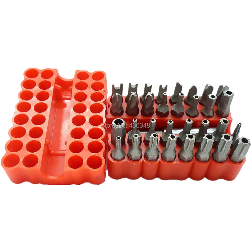 33PC Security Magnetic Bit Set Screwdriver Holder Torx Hex Star