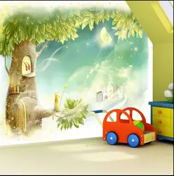 Горячая заказ домашнее украшение Большие Настенные обои 3d девчачье детская комната покрытия стен fresco дерево мультфильм Прохладный Кот