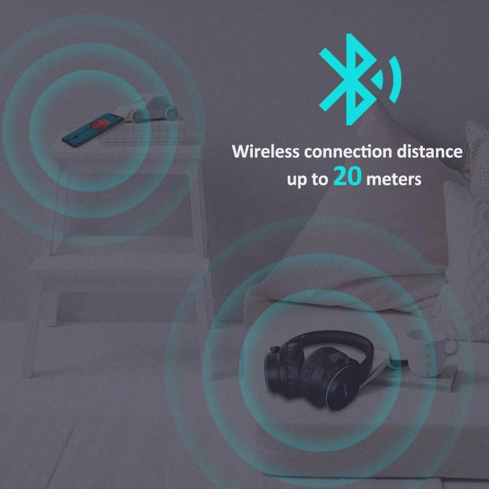 Picun B9 Складной Портативный беспроводной Bluetooth 5,0 наушники гарнитура со светодиодной вставкой сенсорное управление наушники с микрофоном TF карта для мобильного телефона
