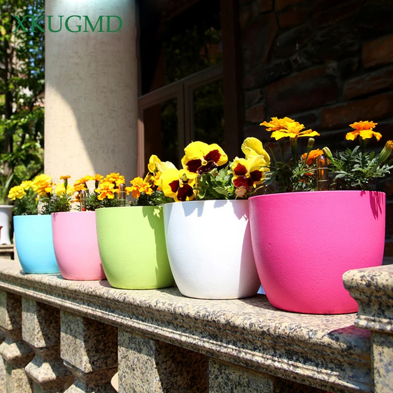 

Eight Color Water Level Gauge Automatic Watering Pot Intelligent Plastic Flower Pots Pastoral Corrosion Resistance Flower Pot