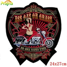 Patch de crâne Punk Rock, 16 modèles, bon marché, grande bande brodée pour vêtements grande moto, Patch arrière de motard Dragon loup