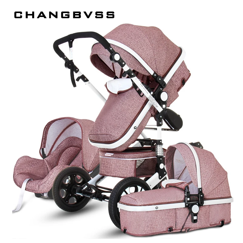 

Luxury Multi function Trolley Baby Stroller 3 in 1 High Landscape Baby Carriage Seat and Sleeping Prams For Newborn poussette