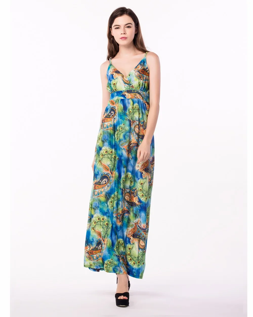 2018 Bohemian font b Women b font Summer font b Dress b font V Neck Sleeveless