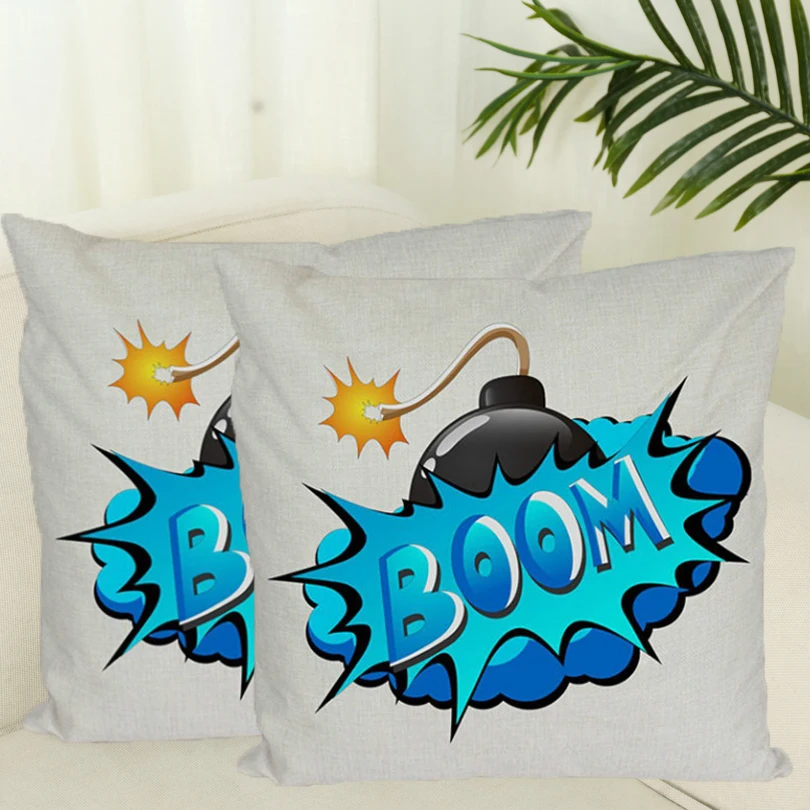 Наволочка на молнии Подушка с буквенным принтом Забавный бум поф граффити