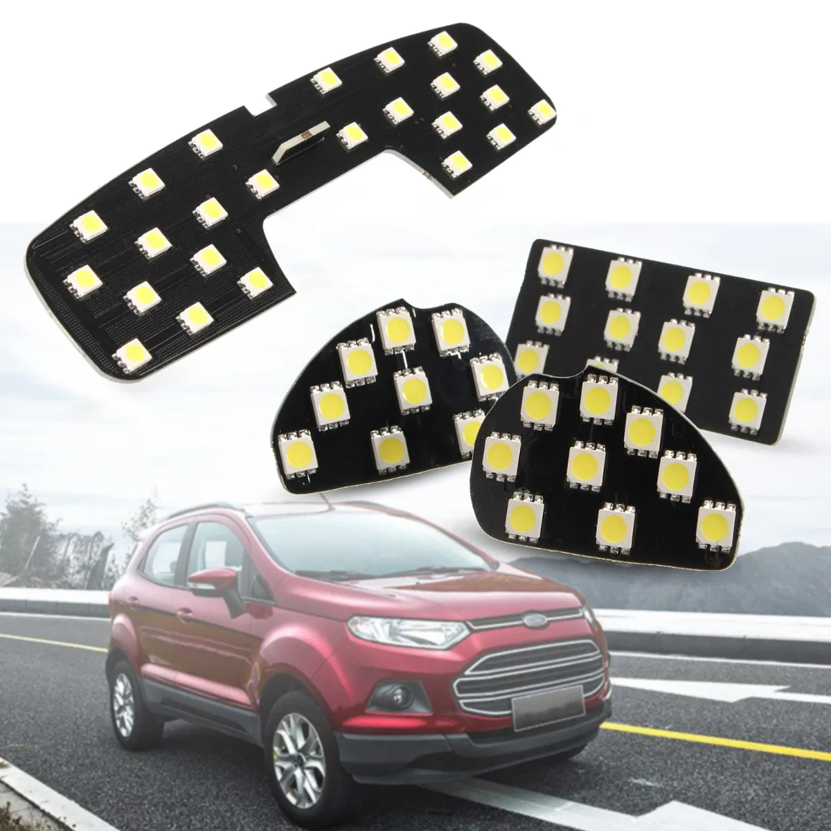

12V LED Car Interior Light Dome Lamp LED Reading Lamp White Map Lights for Ford Ecosport / for Focus 2 MK2 2007-2014