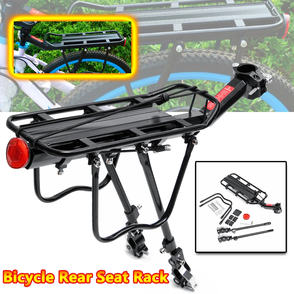 Bicycle Mountain Bike Carrier Cargo Rear Rack Shelf Bicycle Luggage Rack Can Load 50kg Cycling Accessories