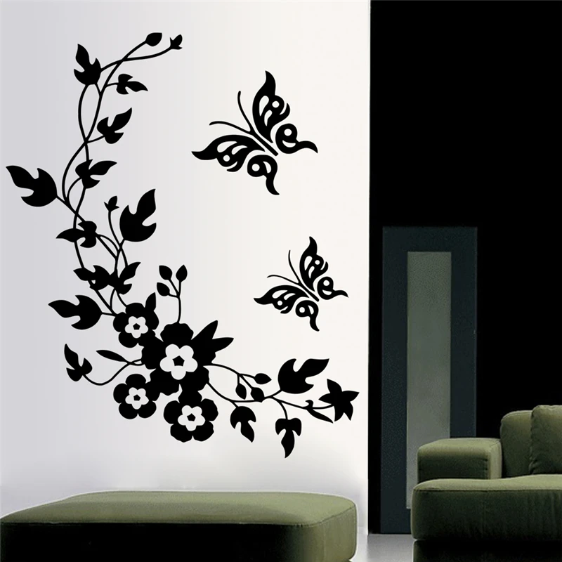 DIY Butterfly Vine Home Removable Vinyl Decal Art Mural Wall Stickers Decor ONE 